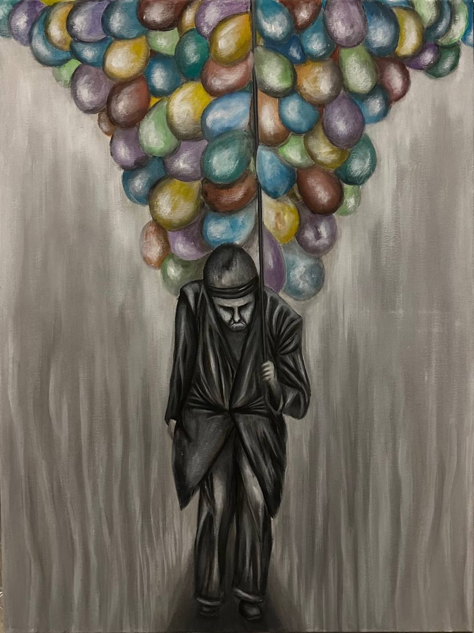 Der Drachenverkäufer, acrylic on canvas, 2020