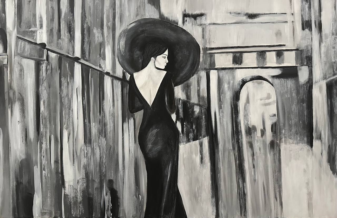 Die schwarz-weiße Welt, acrylic on canvas, 2020