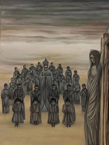 Frauen im Schatten der Gewalt, acrylic on canvas, 2022
